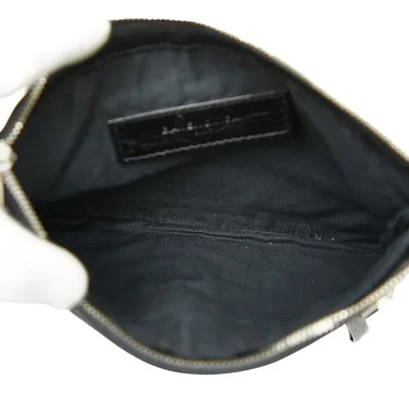 Balenciaga Classic Clip M Clutch Bag Pouch Black Leather - Picture 6 of 9